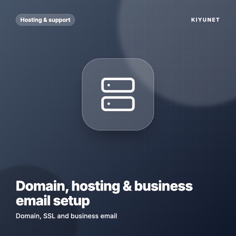 Domain, hosting & business email setup